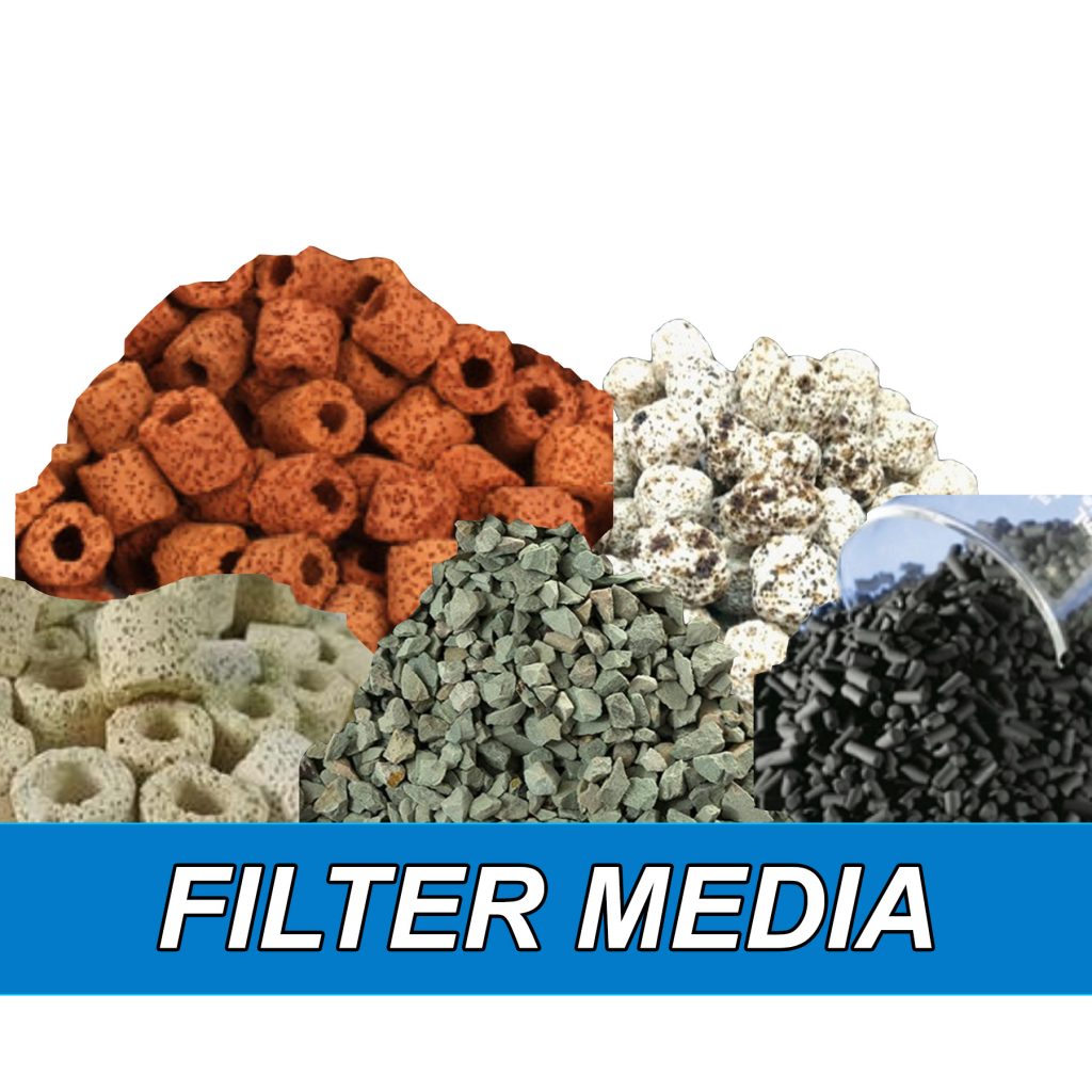 filter media, lava ring, porous ring, ceramic ring, activated carbon, sponge, filter sponge